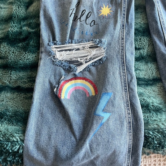 Tinseltown Blue Jeans with Colorful Patches - Picture 2 of 7